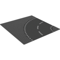 Baseplate 32 x 32 with 6-Stud Curve with Road with White Dashed Lines Print (44342pr0002)