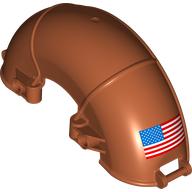 Technic Panel Mudguard Half Circle 5 x 15 x 7 with Handles and America Flag Left print (4458pr0001)