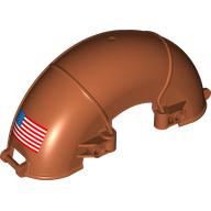 Technic Panel Mudguard Half Circle 5 x 15 x 7 with Handles and America Flag Right print (4458pr0002)