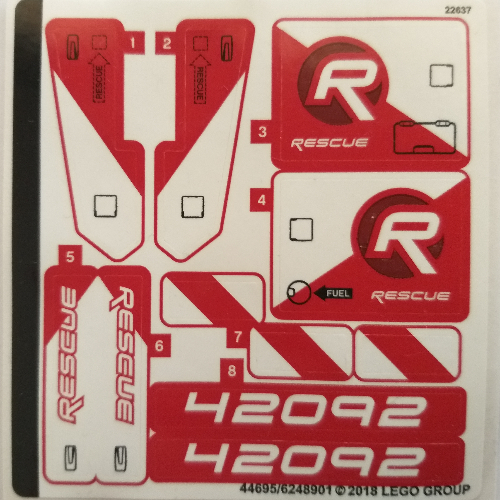 Sticker Sheet for Set 42092-1 (44695)