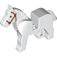 Animal, Horse, Movable Head, Black Eyes, White Pupils, Brown Bridle Print (4493c01pr0011)
