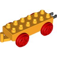 Duplo Train Chassis 2 x 6 with Red Train Wheels and Moveable Hook (4559c01)
