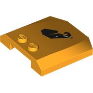 Slope Curved 4 x 4 x 2/3 Triple Curved with 2 Studs Black Elephant Head print (45677pr0011)