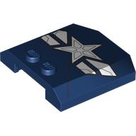Slope Curved 4 x 4 x 2/3 Triple Curved with 2 Studs with White Star, Stripes print (45677pr0025)