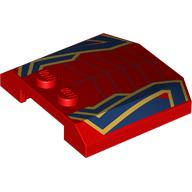 Slope Curved 4 x 4 x 2/3 Triple Curved with 2 Studs with Dark Blue/Gold Stripes print (45677pr0026)