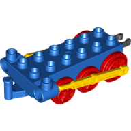 Duplo Train Chassis with Yellow Drive Rod and Red Wheels (4580c01)