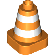 Duplo Cone 2 x 2 Square Base with White Reflective Safety Stripes Print (47408pr0001)