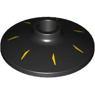 Dish 2 x 2 Inverted [Radar] with Yellow Stripes/Spokes print (4740pr0031)
