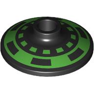 Dish 2 x 2 Inverted [Radar] with Bright Green Circle, Rectangles print (4740pr0032)