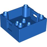 Duplo Container Box, 4 x 4, with Studs on Corners, with Fire Department Logo Print (47423pr0001)
