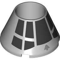Cone 4 x 4 x 2 Hollow No Studs with Black Cockpit print (4742pr0002)