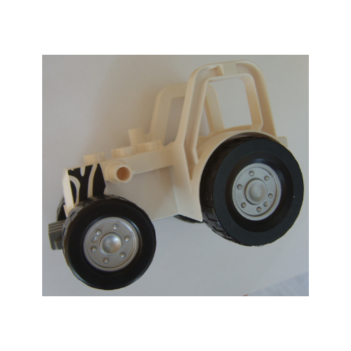 Duplo Tractor with 2 x 3 Studs on Hood and Zebra Stripes Print (47444c01pr0001)