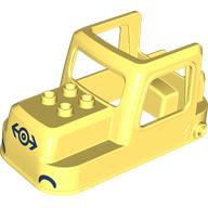Duplo Train Engine Cabin 4 x 8 x 3 1/2 with Dark Blue Train Logo, Headlights print (4766pr0001)