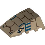 Wedge Curved 4 x 4 No Top Studs with Bricks, Blue Lines and 2 Eyes Print (Cobra Head) (47753pr0001)