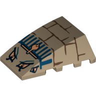 Wedge Curved 4 x 4 No Top Studs with Bricks, Blue Lines, 4 Eyes and Cobra Print (Scorpion Head) (47753pr0002)