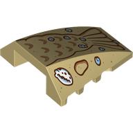 Wedge Curved 4 x 4 No Top Studs with Sand Mermaid Tail, Shells print (47753pr0025)
