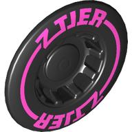 Hub Cap 24mm without Tube with Dark Pink 'Z TIER' print (49098pr0002)