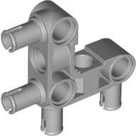 Technic Pin Connector Hub Perpendicular 3 x 3 Bent with 4 Pins (Pin Ridges Along Part) (49130)