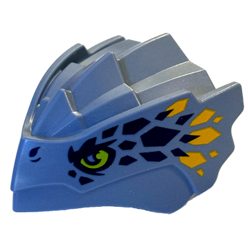 Creature Body Part, Dragon Head Riyu with Lime Eyes, Dark Blue / Bright Light Orange Marking print (4921pr0001)