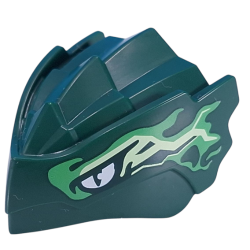 Creature Body Part, Dragon Head with White Eyes, Bright Green/Yellowish Green Markings print (4921pr0003)