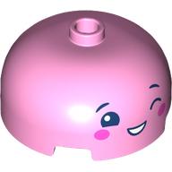 Brick Round 3 x 3 Dome with Center Stud with Face, Winking print (49308pr0002)