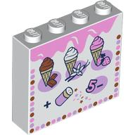 Brick 1 x 4 x 3 with Ice Cream Menu, Sprinkles print (49311pr0016)