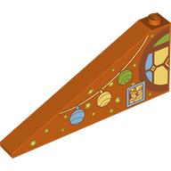 Slope 25° 1 x 8 x 3 with Stars, Garland, Bunny and Half Stained Glass Round Window print (49618pr0001)