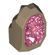 Geode / Rock with Glitter Trans-Dark Pink Crystal (49656pat0001)