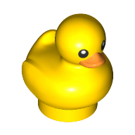 Animal, Bird, Duck / Duckling with Black Eyes, Orange Beak (49661pr0001)