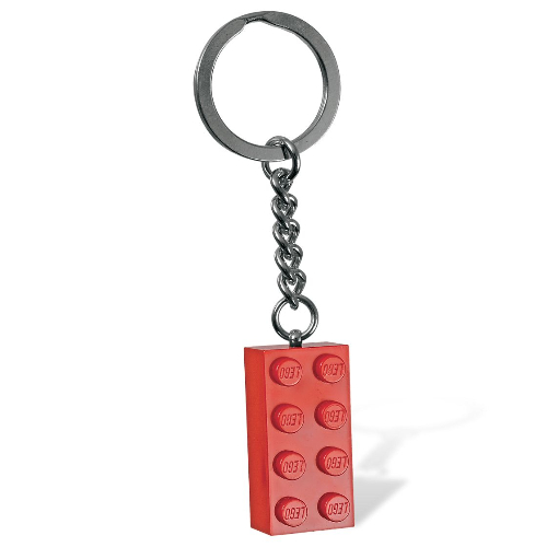 Key Chain, Chrome Chain and Ring with 2 x 4 Brick (49757)