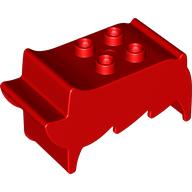 Duplo Brick, Hair, 2 x 2 Top Studs, Spiked to Side, Spiked Bangs (4997)