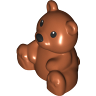 Duplo Animal Bear, Sitting, Black Eyes and Nose Print (49989pr0001)