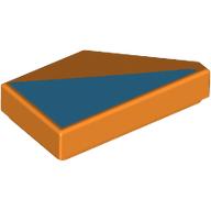 Tile 1 x 2 with Stud Notch Left with Medium Azure Triangle Print (5091pr0002)