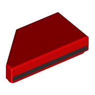 Tile 1 x 2 with Stud Notch Right with Black Stripe on Side print (5092pr0003)