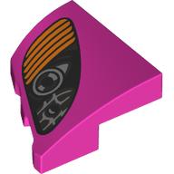 Slope Curved 2 x 2 with Stud Notch Right with Black/Orange Headlight print (5093pr0003)