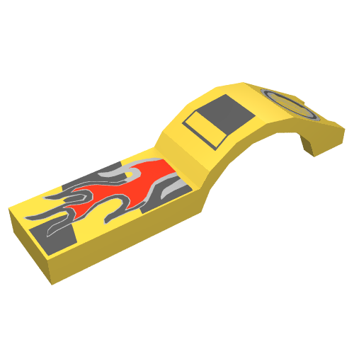 Wheel Arch, Mudguard 1 x 4 1/2 with Flame and Headlight Print (50947pr0001)
