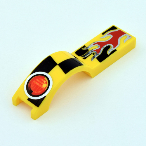 Wheel Arch, Mudguard 1 x 4 1/2 with Flame and Red Taillight Print (50947pr0002)