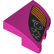 Slope Curved 2 x 2 with Stud Notch Left with Black/Orange Headlight print (5095pr0003)