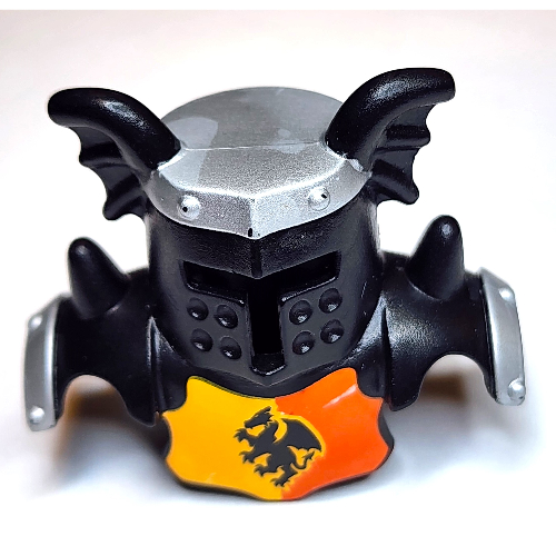 Duplo Armor with Black Helmet with Silver Top, and Red and Yellow Breastplate and Dragon Print (51727pr0002)