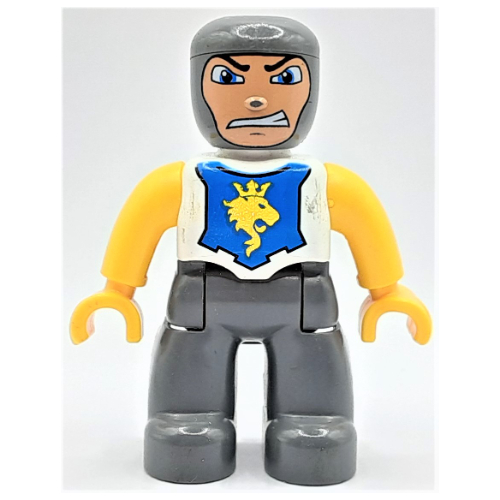 Duplo Figure with Rounded Head with Dark Bluish Gray Legs, Yellow Arms and Hands (51741pr0015)