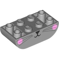 Brick Curved Double 2 x 4 Inverted with Animal Face, Bright Pink Cheeks print (5174pr0001)