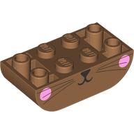 Brick Curved Double 2 x 4 Inverted with Animal Face, Bright Pink Cheeks print (5174pr0001)