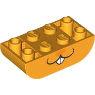 Brick Curved Double 2 x 4 Inverted with Bunny/Rabbit Face, Dark Orange Nose print (5174pr0005)
