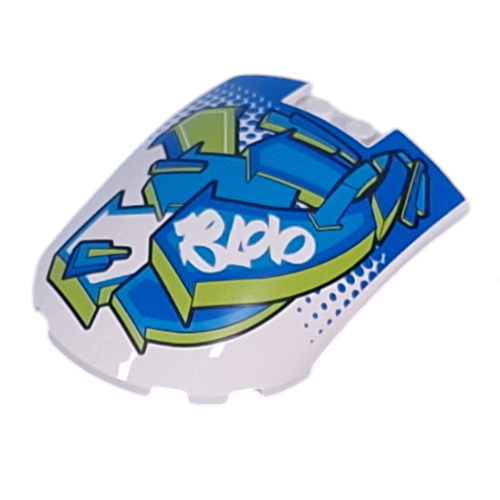 Windscreen 6 x 8 Curved with Blue/Lime Arrows, Graffiti print (5274pr0001)