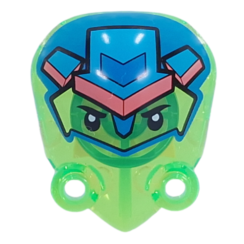 Large Figure Limb Cover 4 x 5 with 2 Studs with Black Eyes, Dark Azure Mask, Medium Azure/Coral Arrow print (5276pr0001)