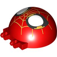 Windscreen 6 x 6 x 3 Dome with Dual 2 Fingers with Spider-Man Face, Gold Webs print (52979pr0009)