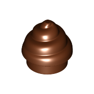 Plate Round 1 x 1 Swirled Top / Poo (53119)