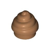 Plate Round 1 x 1 Swirled Top / Poo (53119)