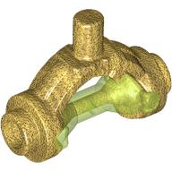 Weapon Hilt with Bar, Hourglass Trans-Bright Green (5330pat0002)