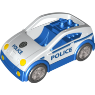 Duplo Car Coupe with Blue Base, Headlights, Star Badge and 'POLICE' Print (53898c01pr0001)